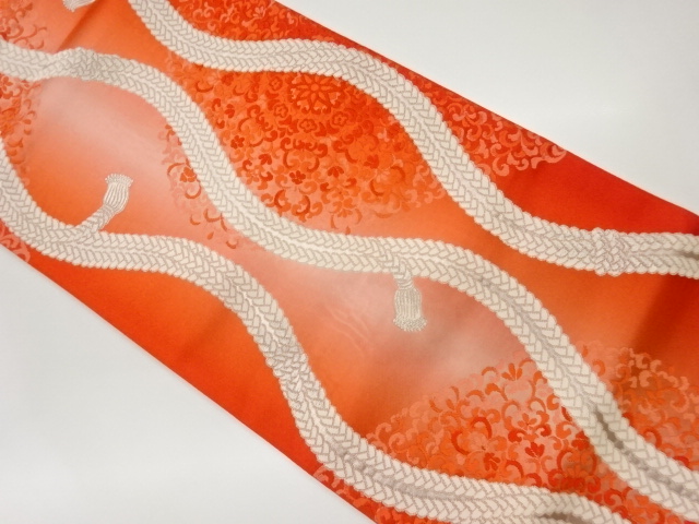 リサイクル　立涌に房・鹿の子模様織出し袋帯